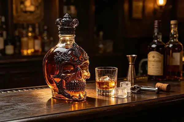 What is the alcohol with the skull bottle?